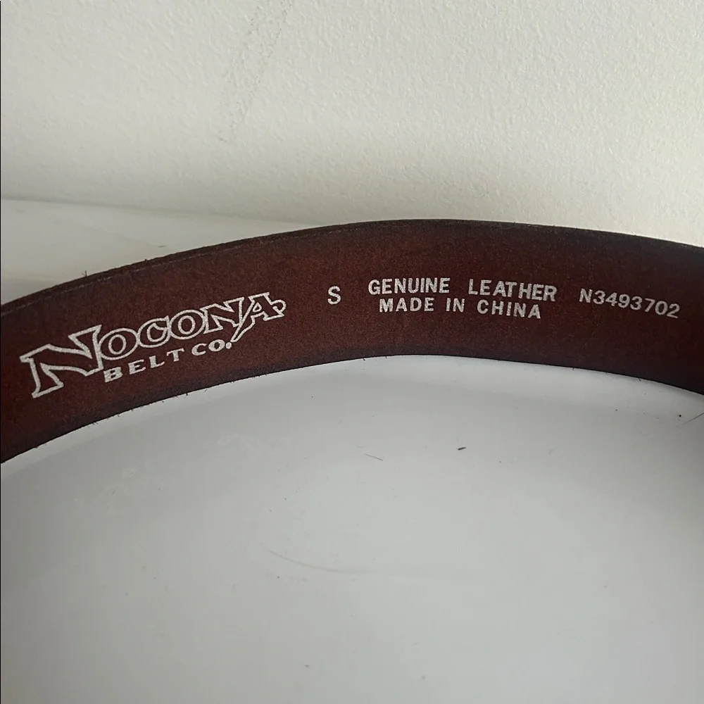 Nocona Women's Multi Keeper Buckle Rich Brown Leather Belt with Rhinestones NWT - Picture 3 of 7